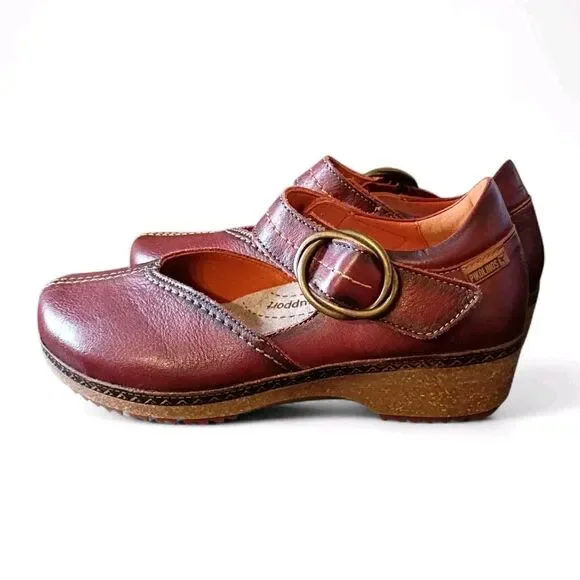 PIKOLINOS GRANADA Shoes US 6.5 7 EU 37 Closed Toe Leather Mary Jane Arcilla - Picture 2 of 5